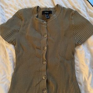 Brown Ribbed Women's Sweater